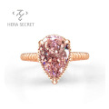 Fashion classic 3.5 carats gemstone ring wedding luxury pink diamond rings for women